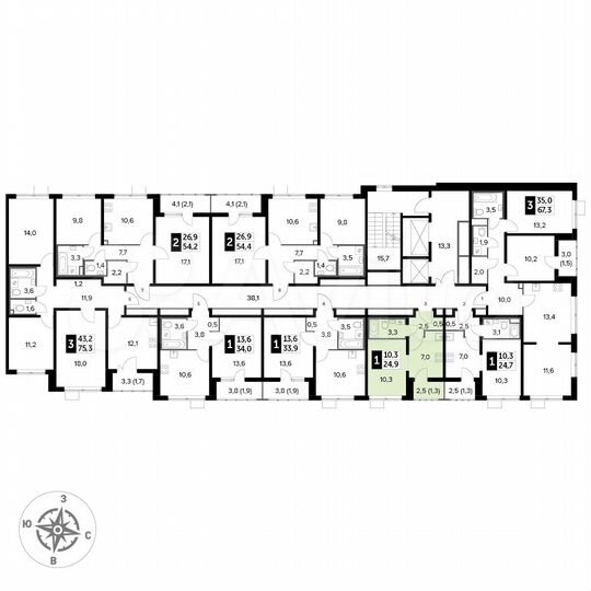 Квартира-студия, 24,9 м², 2/25 эт.