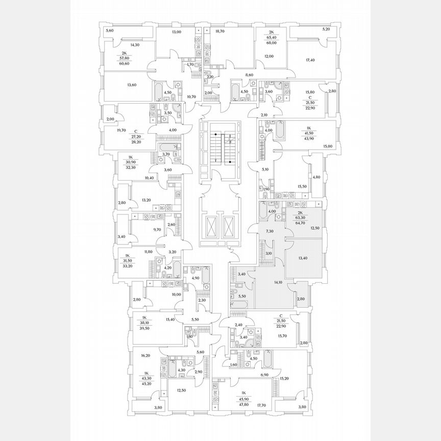 2-к. квартира, 64,7 м², 10/13 эт.