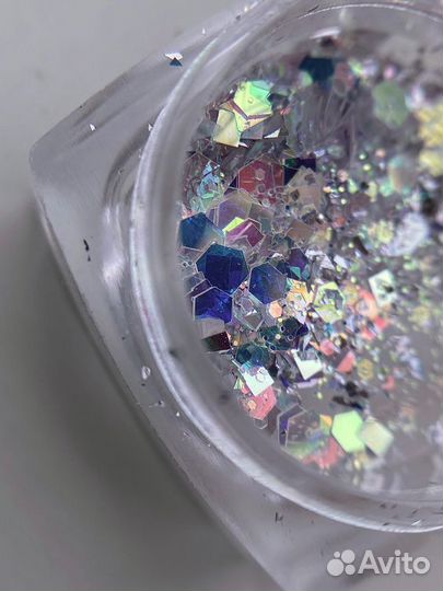 Блестки в баночке для дизайна в ассортименте