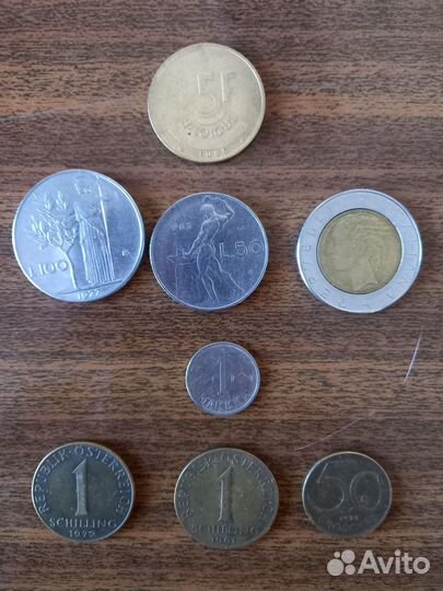 Монеты Евро,Португалия,Франция,Испания,Италия,Фран