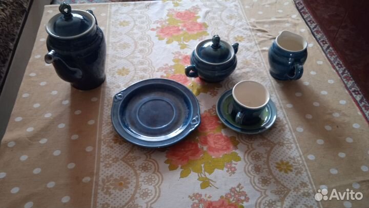 Кофейный сервиз, майолика Конаково, 21 предмет