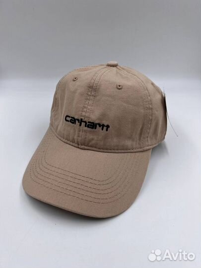 Кепка бейсболка Carhartt WIP бежевая буквы