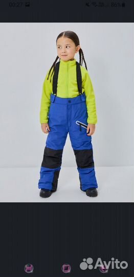 Брюки утеплённые на лямках