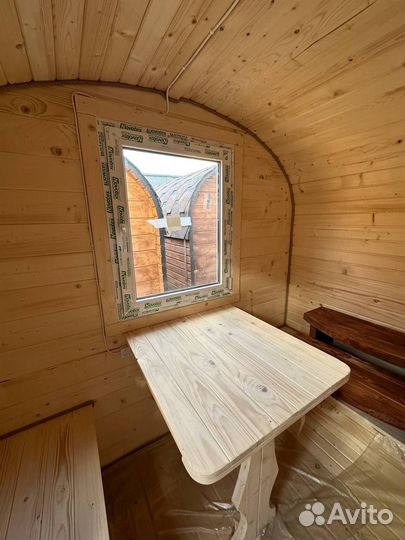 Баня бочка на сваях