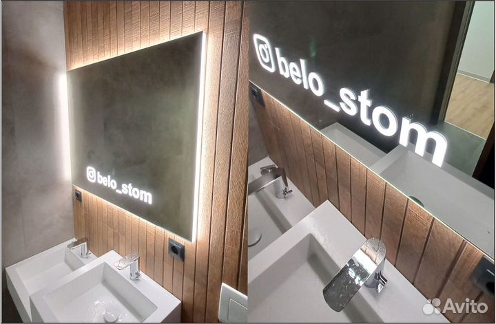 Брендирование на зеркале, стекле, логотип, орнамет