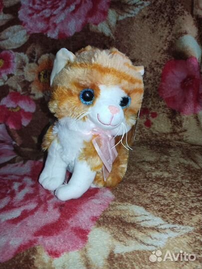 Мягкие игрушки новые, кот рыжий и собачка хаски