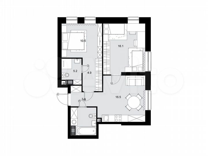 2-к. квартира, 60,2 м², 20/28 эт.