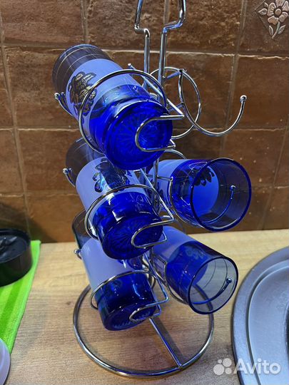 Набор стаканов на подставке бу