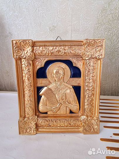 Икона Федора Ушакова. металл