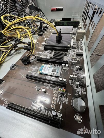 Риг: Материнская плата btc x79 9pci +комплект