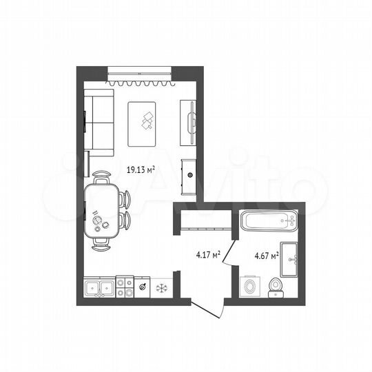 Квартира-студия, 27,9 м², 3/11 эт.