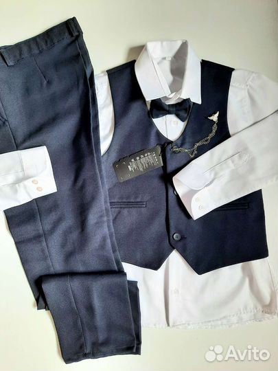 Классический костюм тройка 4 цвета 134,140,146,152