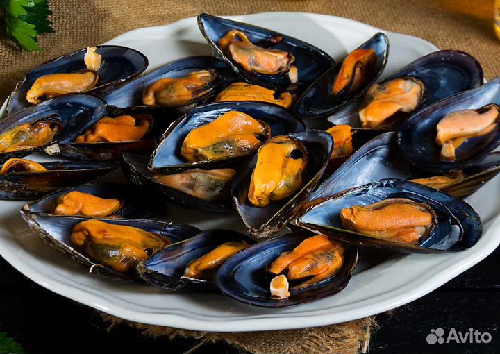 Мидии на полустворке