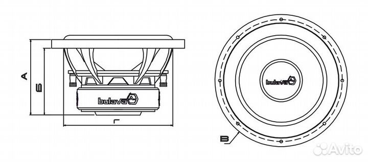 Сабвуфер Ural Bulava 10 V.2 800 вт 2+2 ом
