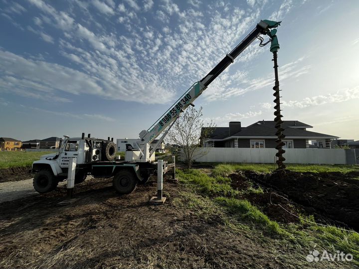 Услуги ямобура вездехода, бурение свай