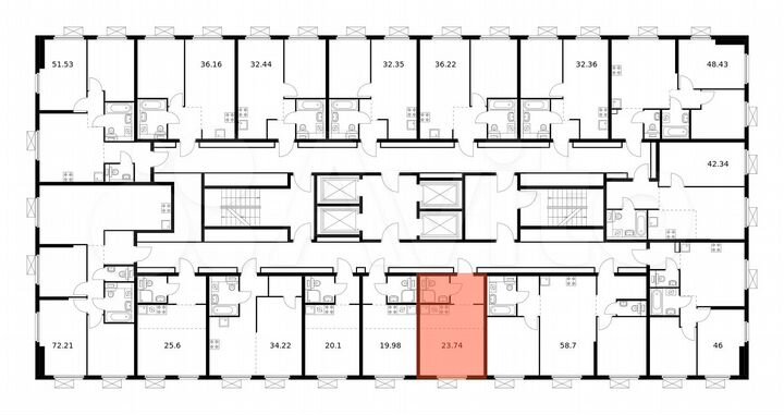 Квартира-студия, 23,7 м², 2/33 эт.