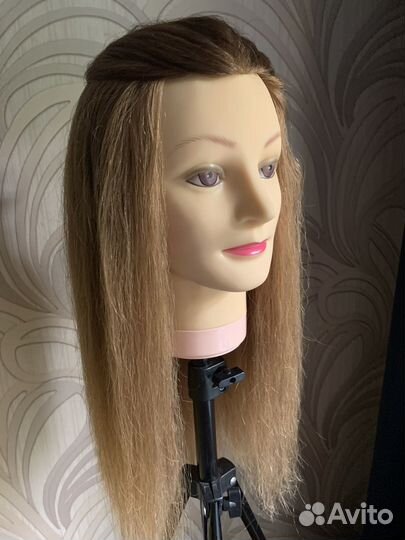 Голова манекен с натуральными волосами