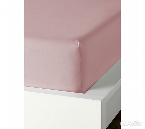 Простынь GoodNight Сатин 200х200х20 Розовый на рез