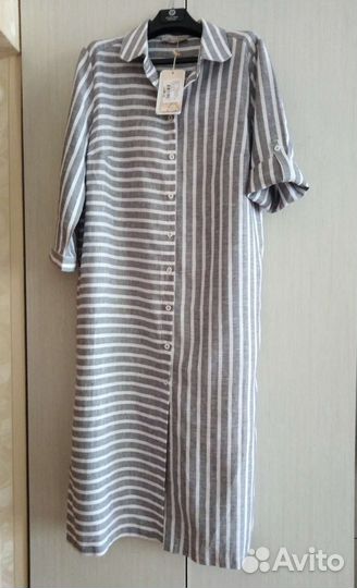 Платье рубашка лён 100 Electrastyle р. 48; 50