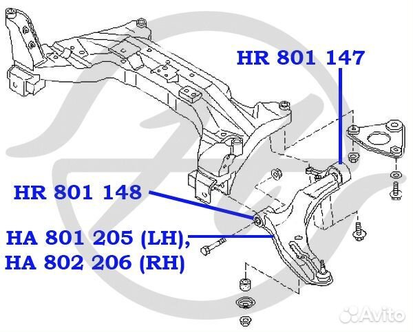 Рычаг передней подвески, нижний, левый