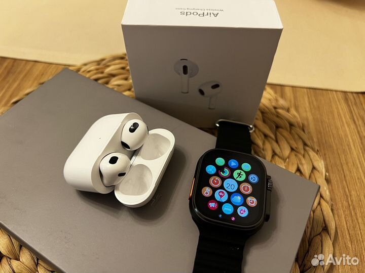 Набор airpods 3 + часы hk10 ultra