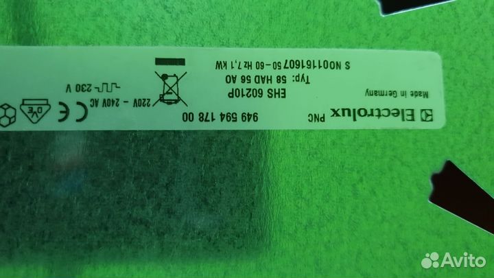 Вароч. панель стеклокерамика electrolux EHS60210P