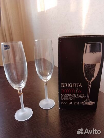 Фужеры фирменные чешское стекло- 6 шт