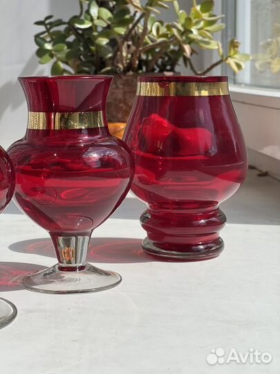 Бокал, ваза, стакан СССР из цветного стекла