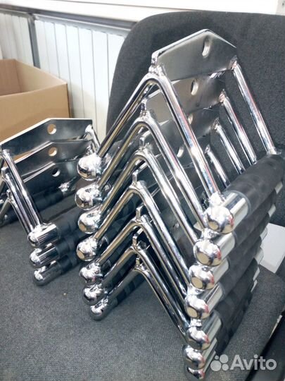 Рукоять тяга к животу двойная обрезиненная хром