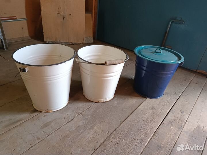 Эмалированные ведра (за 3 шт.)