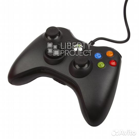 Джойстик для Xbox 360 проводной (черный/коробка)