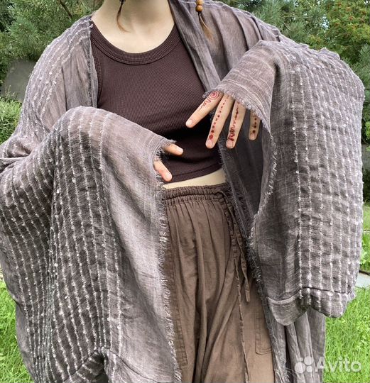 Легкая длинная накидка бохо