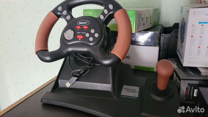 Игровой руль с педалями для пк