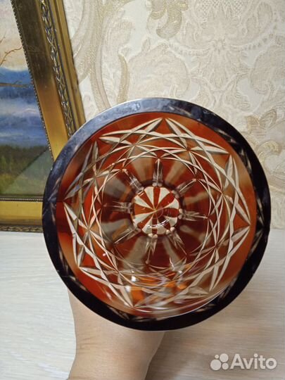 Ваза красное стекло СССР