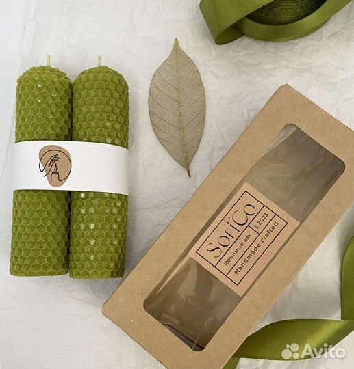 Набор свечей из вощины. Свечи ручной работы