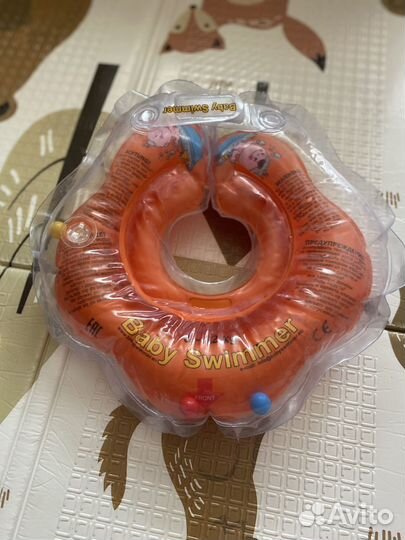 Круг на шею для купания + чепчик