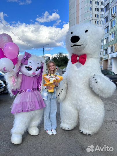 Белый медведь поздравление,аниматор,ростовые куклы