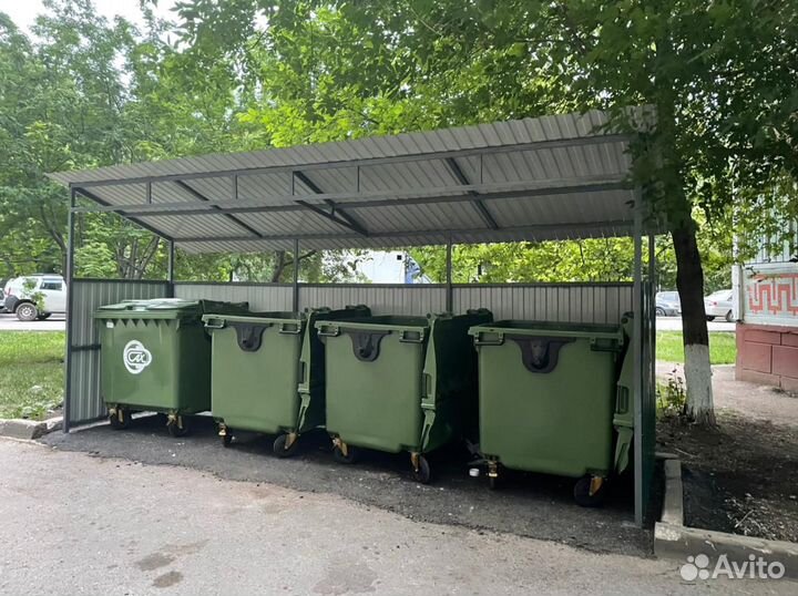 Мусорный контейнер 1100 л. с крышкой тко тбо