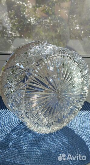 Хрустальная салатница СССР с ободком