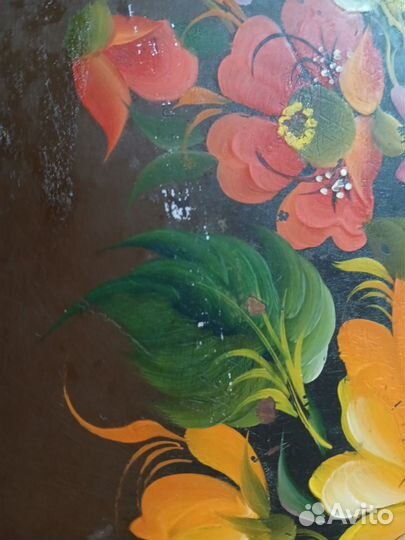 Поднос металлический, жостовский,СССР