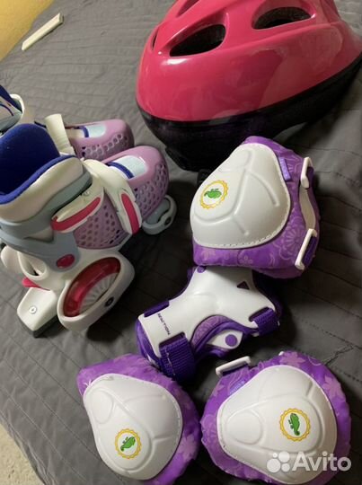 Роликовые коньки детские с защитой