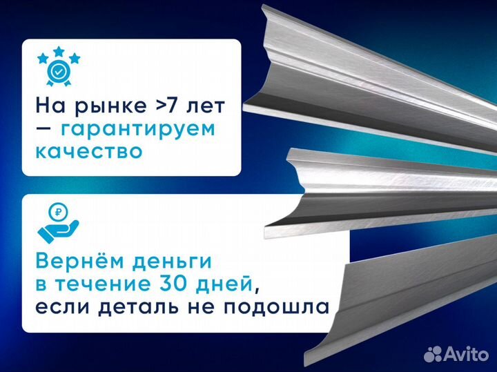 Комплект порогов и арок на ваше авто с гарантией