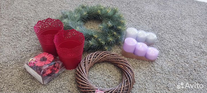 Венок из ивового прута новый, натуральный