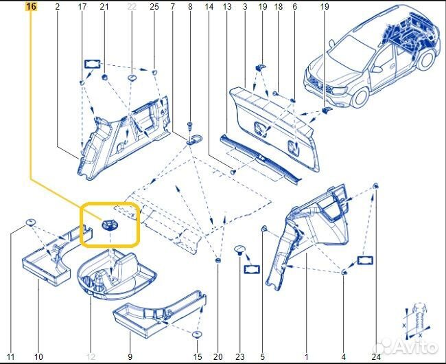 Крепление запасного колеса Renault Duster F4RE410