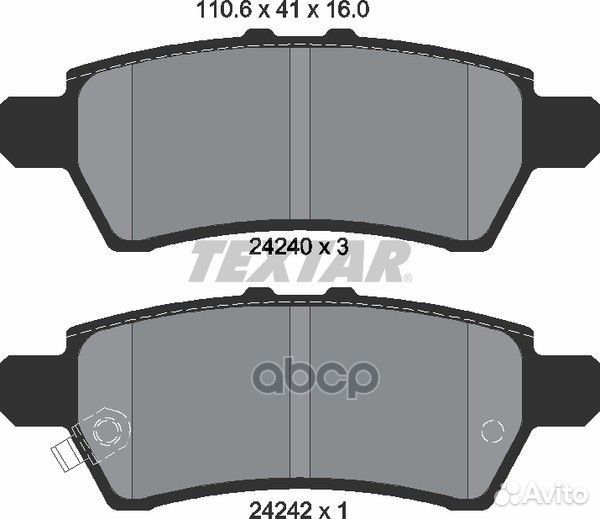 Колодки тормозные дисковые зад 2424001 Textar