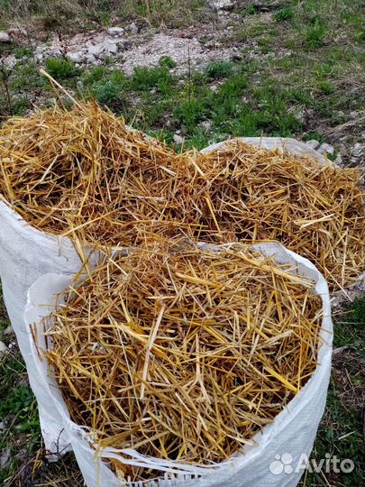 Солома в мешках измельченная (мульча соломы)