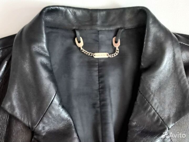 Кожаный пиджак мужской 48 50 Италия унисекс