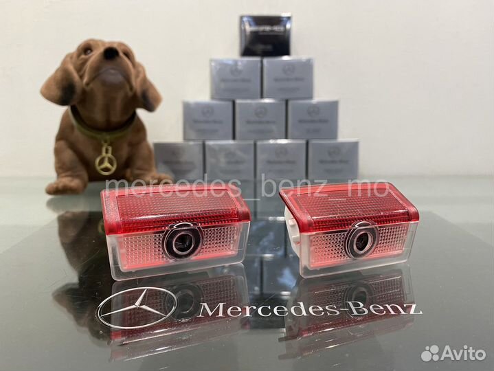 Подсветка окружения с проекцией логотипа Мерседес