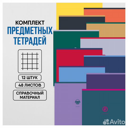 Набор предметных тетрадей 48 листов. 12 штук