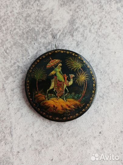 Подвеска, винтаж,лаковая миниатюра, с.Холуй
